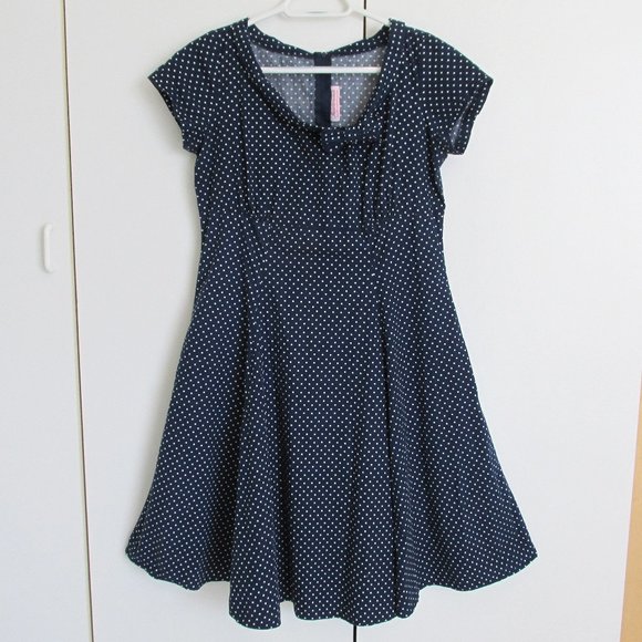 Heartbreaker Navy Blue "Beverly" 1950s-Style Dress - Picture 1 of 10